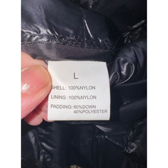 Alpine Swiss Ultra Light Down Puffer Jacket Packable Hood Black Water-Resistant - Picture 7 of 12